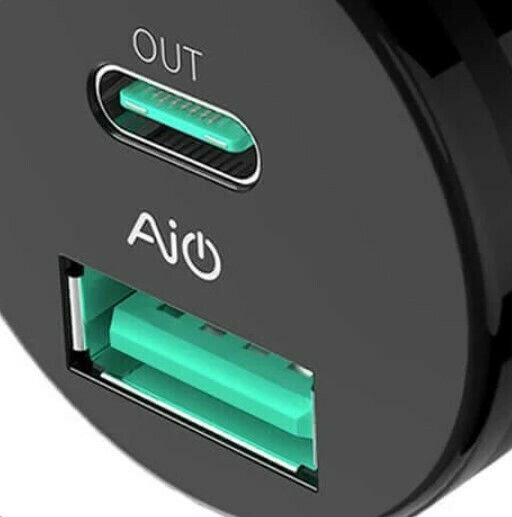 Aukey CC-Y7 Autoladegerät 39W 5.4A mit Anschlüssen: 1xUSB 1xType-C Schwarz Farbe