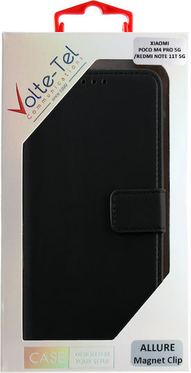 Volte-Tel Allure Magnet Wallet Δερματίνης Μαύρο (Poco M4 Pro)
