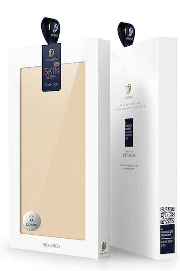 Dux Ducis Skin Pro Book Synthetic Leather Gold (Galaxy S22 Ultra)