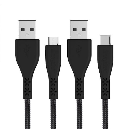 Energizer Ladegerät mit 2 USB-A Anschlüsse und Kabel USB-C Schwarzs (AC2BEULCMM)