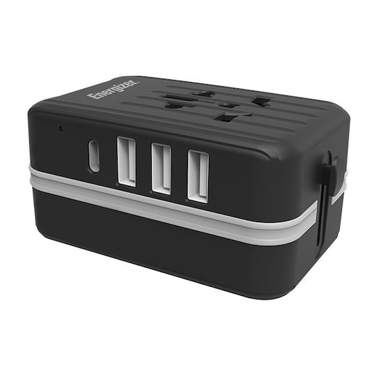 Energizer Charger Without Cable with 3 USB-A Ports and USB-C Port 15W Blacks (TA639C)