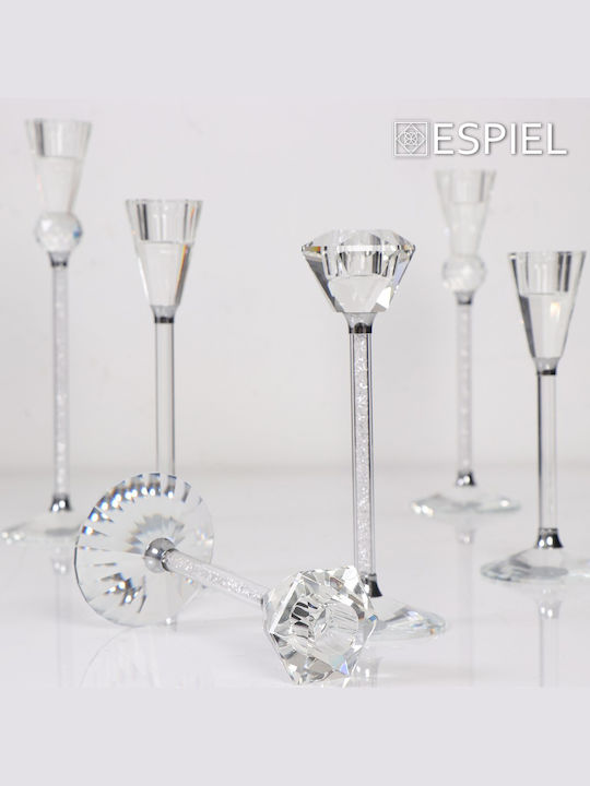 Espiel Suport pentru lumânare Cristal Transparent Cu Strass 20buc 1buc