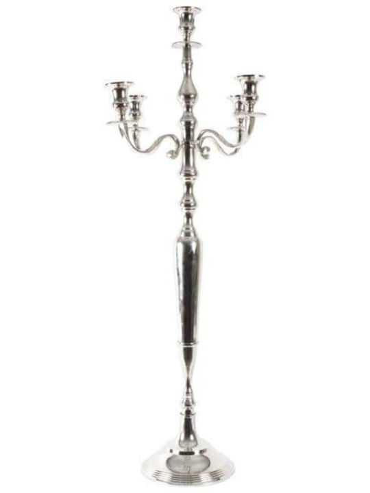 Inart Кандилник Металик 5 Места Silver 45x45x77бр 1бр
