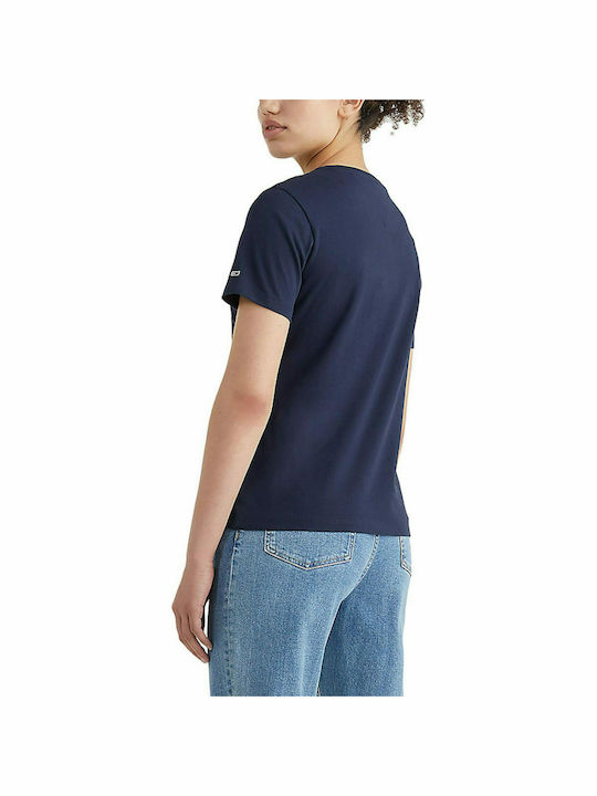 Tommy Hilfiger Γυναικείο T-shirt Navy Μπλε με Στάμπα