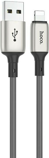 Hoco X66 Howdy Regular USB-A la Cablu Lightning Gri 1m