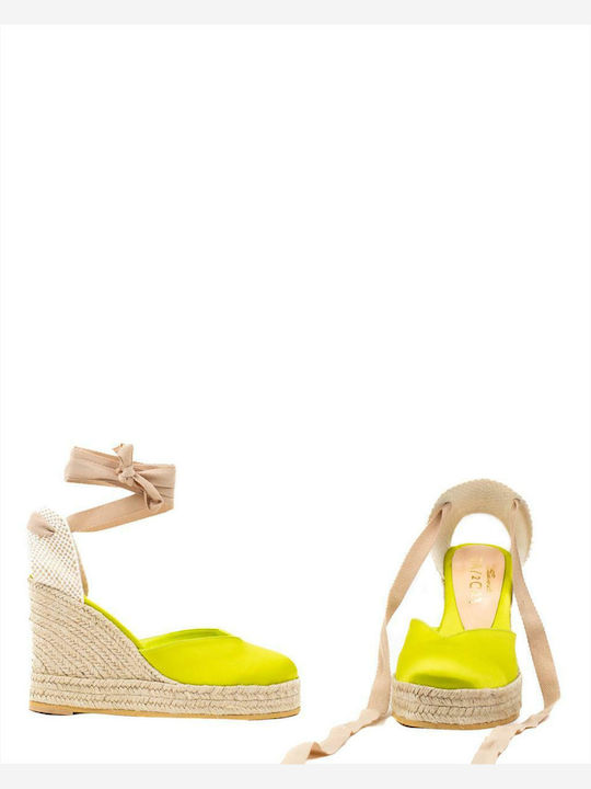 Damenplattformen im Espadrilles-Stil Lime
