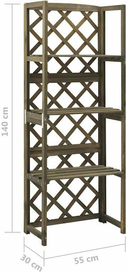 vidaXL Pflanzenständer Holz Grau mit Gitter 55cmx30cmx140cmcm.