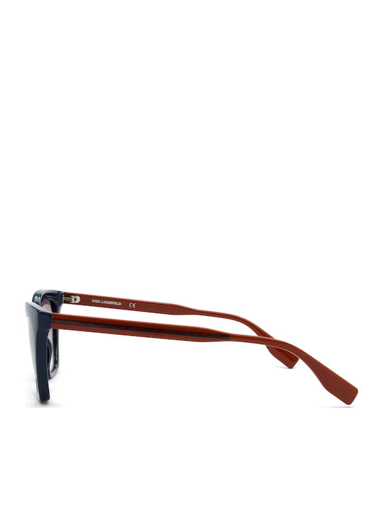 Karl Lagerfeld Women's Sunglasses with Navy Blue Plastic Frame and Gray Gradient Lens KL6061S-424