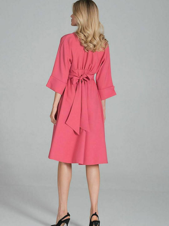 Figl Midi Shirt Dress Dress Fuchsia