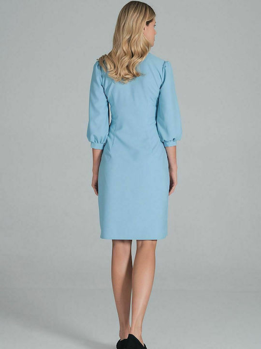 Figl Midi Shirt Dress Dress 3/4 Sleeve Light Blue