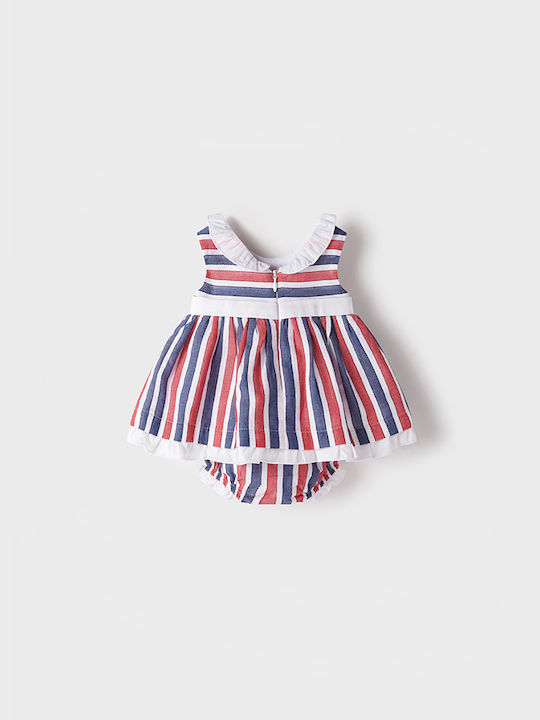 Mayoral Kids Dress Striped Sleeveless Multicolour