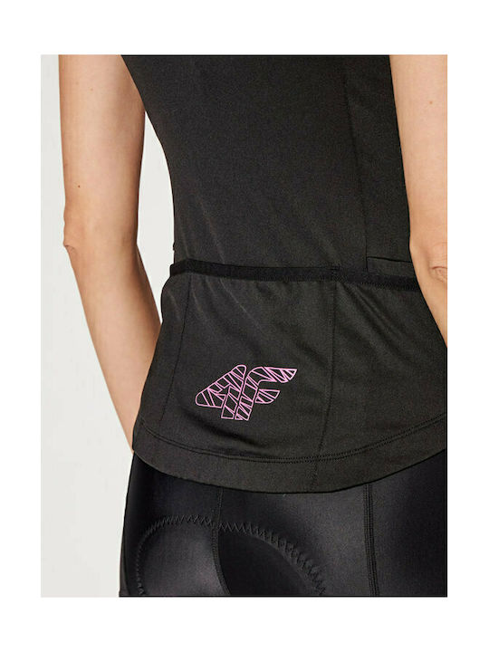 4F Femei Mâneci scurte Tricou de ciclism Negru