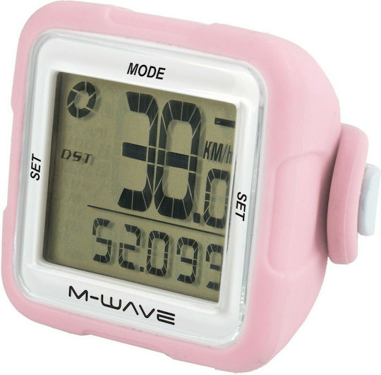 M-Wave XIV Silicone Waterproof Wireless Bicycle Computer Pink