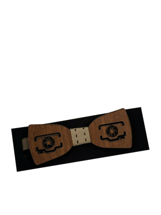 Papillon Kids Kids' Wooden Bow Tie Brown
