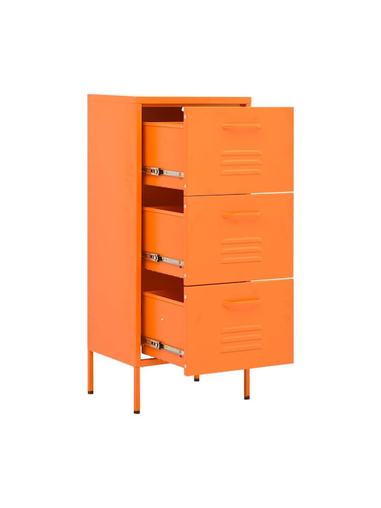 Office Storage Metal Drawer Orange L42.5xW35xH101.5cm
