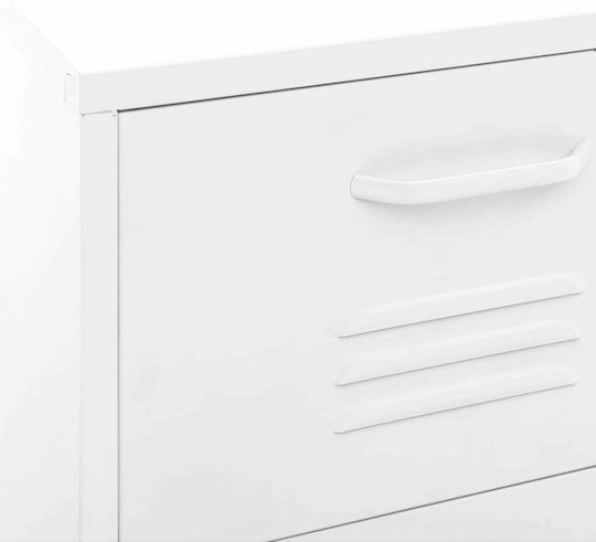 Συρταριέρα Γραφείου Μεταλλική Λευκό 42.5x35x101.5cm