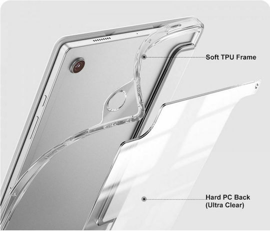 Infiland Crystal Flip Cover Ανθεκτική Ασημί (Galaxy Tab A8)