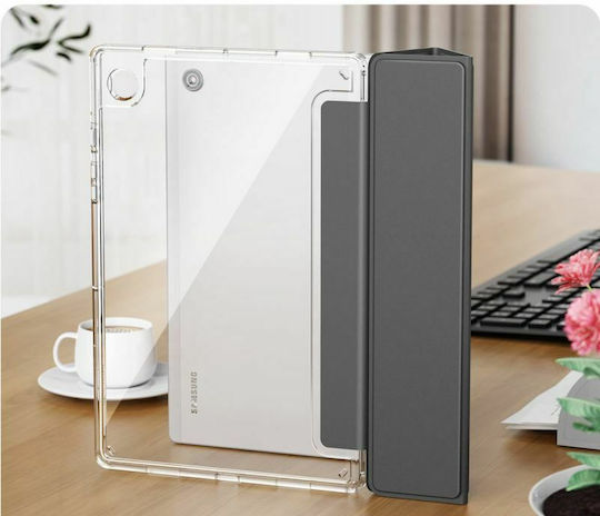 Infiland Crystal Flip Cover Ανθεκτική Space Grey (Galaxy Tab A8)