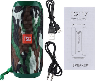 T&G TG-117 Bluetooth Speaker 5W with Radio and Battery Life up to 4 hours Army Green