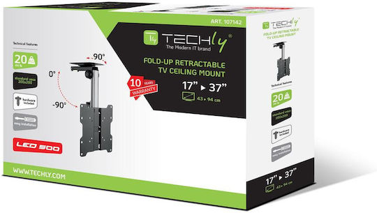 Techly ICA-CPLB 222 Βάση Τηλεόρασης Οροφής έως 37" και 20kg