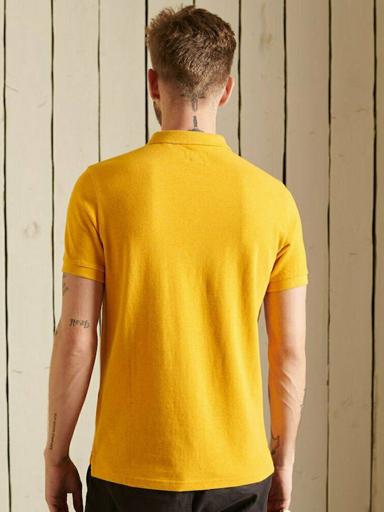 Superdry Men's Short Sleeve Blouse Polo Yellow