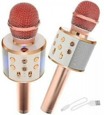 Μικρόφωνο Karaoke Ασύρματο με Ηχείο 00009002 Bluetooth Ροζ Χρυσό