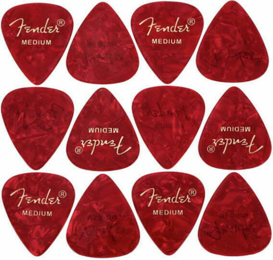 Fender Guitar Picks 351 Shape Premium Celluloid Red Moto Set 12pcs Medium