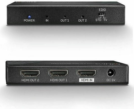 Lindy 2 Port 18G HDMI Splitter 38235