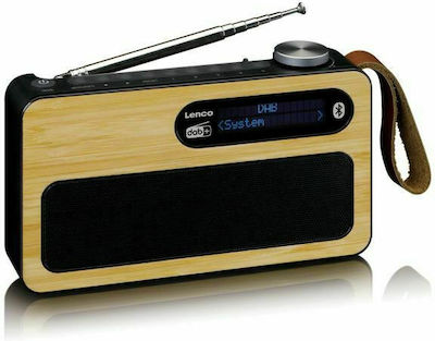 Lenco PDR-040 Bamboo Tabletop Radio Rechargeable DAB+ with Bluetooth Black