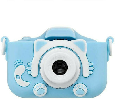Q1 Kitty Kids Compact Φωτογραφική Μηχανή 12MP με Οθόνη 2" και Ανάλυση Video 4608 x 3456 pixels Μπλε