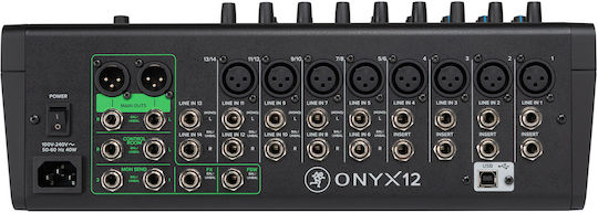 Mackie Onyx12 Αναλογική Κονσόλα 12 Καναλιών με Phantom Power & 8 Εισόδους XLR & Bluetooth