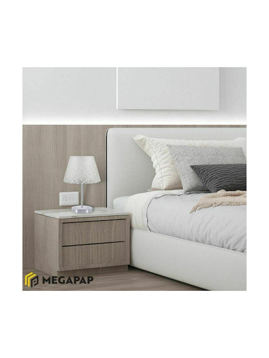 Megapap Jules Metal Table Lamp for Socket E27 with Silver Shade and Base