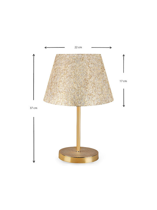 Megapap Rosenthal Metal Table Lamp for Socket E27 with Gold Shade and Base