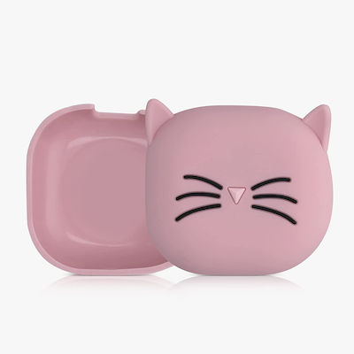 KWmobile Cat Silicone Case with Keychain Pink / Black for Galaxy Buds2