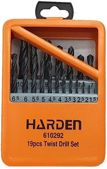 Harden Satz 19 Bohrer HSS mit Zylindrischem Schaft für Metall, Holz und Glas/Fliesen