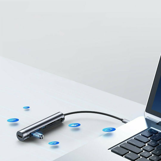 Joyroom USB-C Докинг станция с HDMI 4K PD Сив (S-H112)