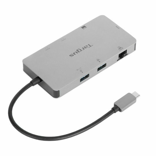 Targus USB-C Докинг станция с HDMI 4K PD Етърнет и свързване 2 монитора Сив (DOCK423EU)