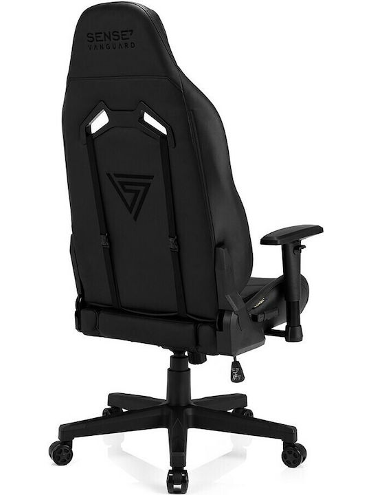 SENSE7 Vanguard Artificial Leather Gaming Chair with Adjustable Arms Black