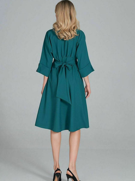 Figl Midi Kleid Petrol