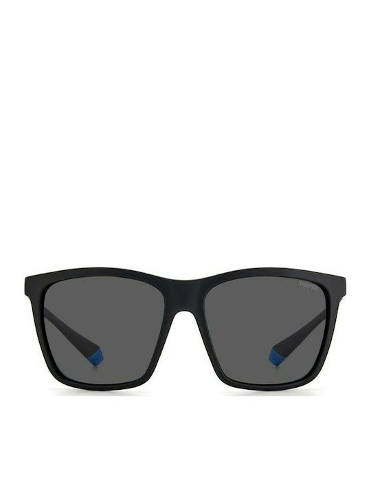Polaroid Men's Sunglasses With Black Horn-Rimmed Frame And Grey Polarized Lens PLD2126/S OY4/M9