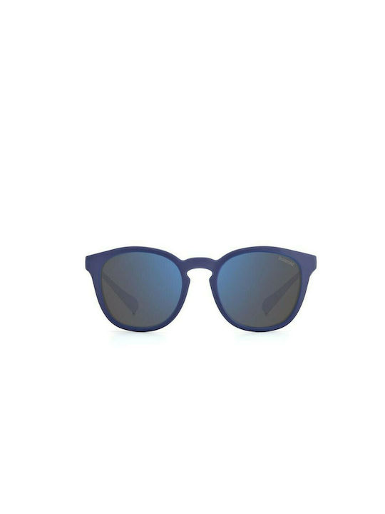 Polaroid Men's Sunglasses with Blue Plastic Frame and Blue Polarized Mirror Lens PLD2127/S XW0