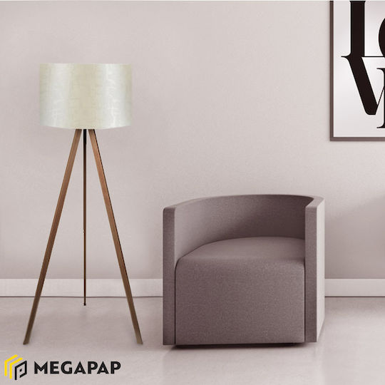 Megapap Rosling Lampa de podea Î140xL38cm. cu Soclu pentru Bec E27 Bej