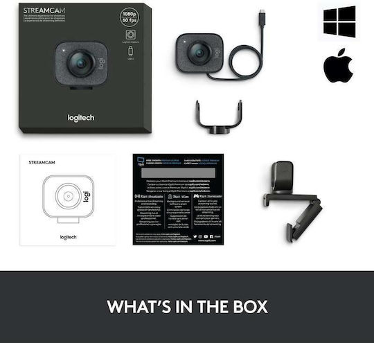 Logitech StreamCam Web Camera Full HD 1080p 60FPS με Autofocus 960-001281