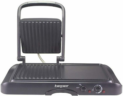 Beper Tischplatte Elektrischer Grill 1600W mit Abdeckung und einstellbarem Thermostat 38cmx19cmcm