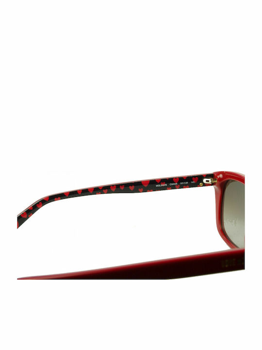 Moschino Women's Sunglasses with Red Plastic Frame and Gray Gradient Lens MOL042/S C9A/HA