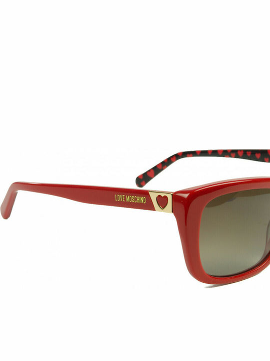Moschino Women's Sunglasses with Red Plastic Frame and Gray Gradient Lens MOL042/S C9A/HA