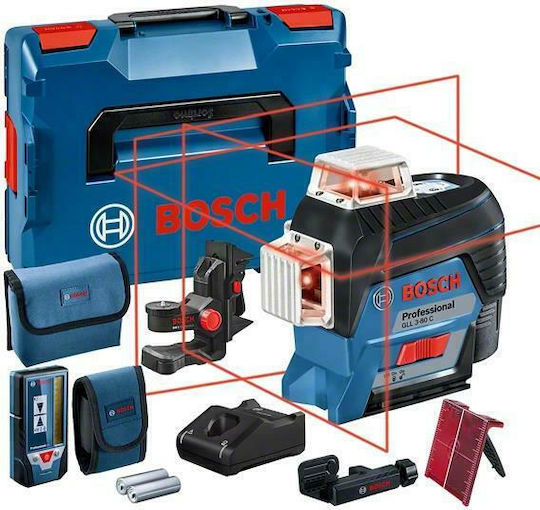 Bosch Professional GLL 3-80 C Self-leveling Linear Laser Level Red Beam 12V with Working Range 30m