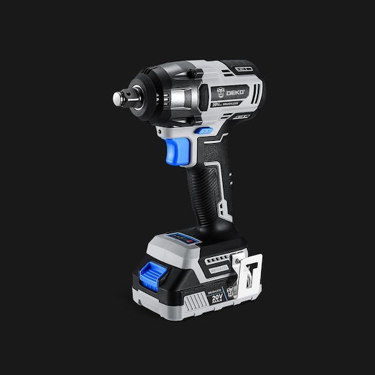 Deko Brushless Impact Wrench Battery 20V 1x2Ah with Socket 1/2"