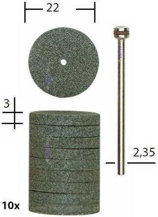 Proxxon 28304 Schleifsteine Siliziumkarbid mit Schaft 22mm 10Stück