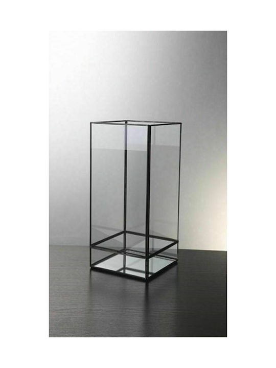 Iliadis Decorativ de Spațiu din Sticlă Negru 16x16x30cm 1buc